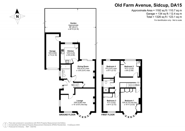 Floor Plan Image for 4 Bedroom Detached House for Sale in Old Farm Avenue, Sidcup, DA15 8AH