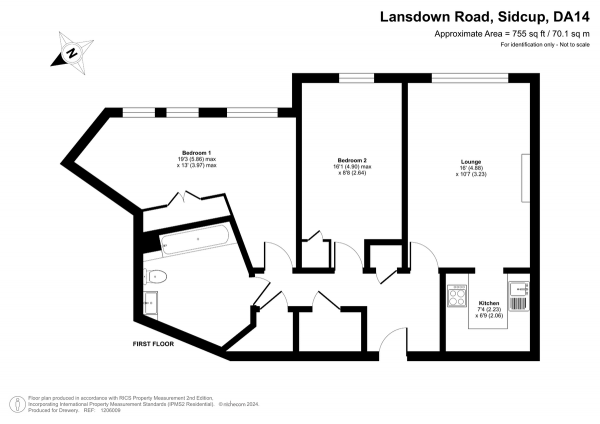 Floor Plan Image for 2 Bedroom Property for Sale in Lansdown Road, Sidcup, DA14 4EN