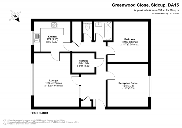 Floor Plan Image for 2 Bedroom Property for Sale in Greenwood Close, Sidcup, DA15 9AD