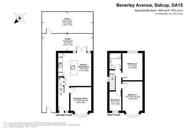 Floor Plan Image for 3 Bedroom Detached House for Sale in Beverley Avenue, Sidcup, DA15 8HE