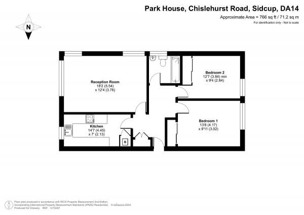 Floor Plan Image for 2 Bedroom Property for Sale in Chislehurst Road, Sidcup, DA14 6BN