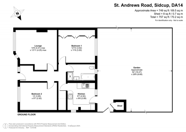 Floor Plan Image for 2 Bedroom Property for Sale in St. Andrews Road, Sidcup, DA14 4SA