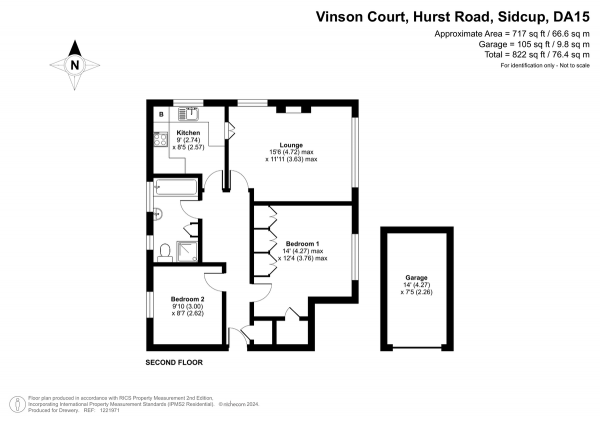 Floor Plan Image for 2 Bedroom Property for Sale in Hurst Road, Sidcup, DA15 9AB