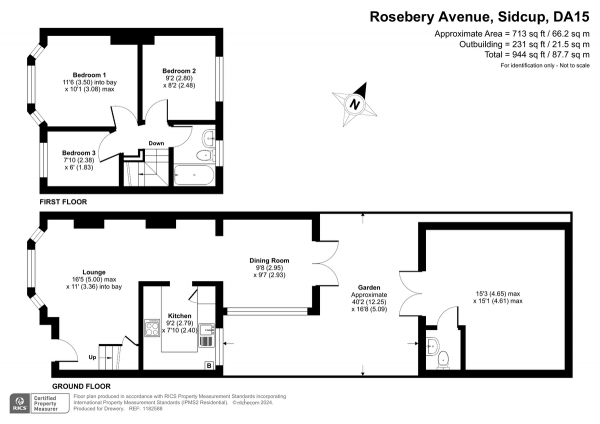 Floor Plan Image for 3 Bedroom Detached House for Sale in Rosebery Avenue, Sidcup, DA15 8HZ