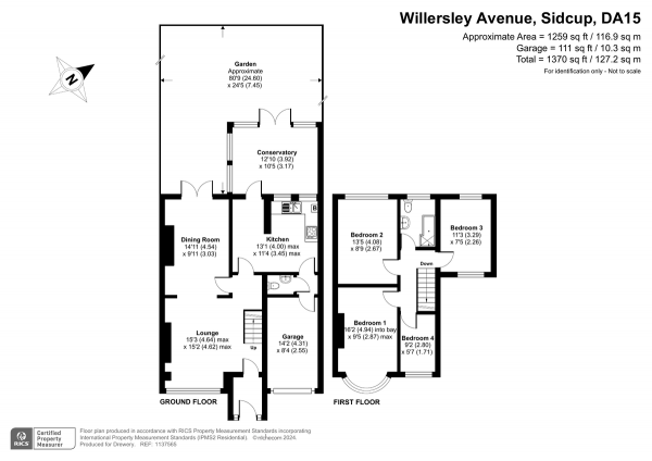 Floor Plan Image for 4 Bedroom Detached House for Sale in Willersley Avenue, Sidcup, DA15 9EG