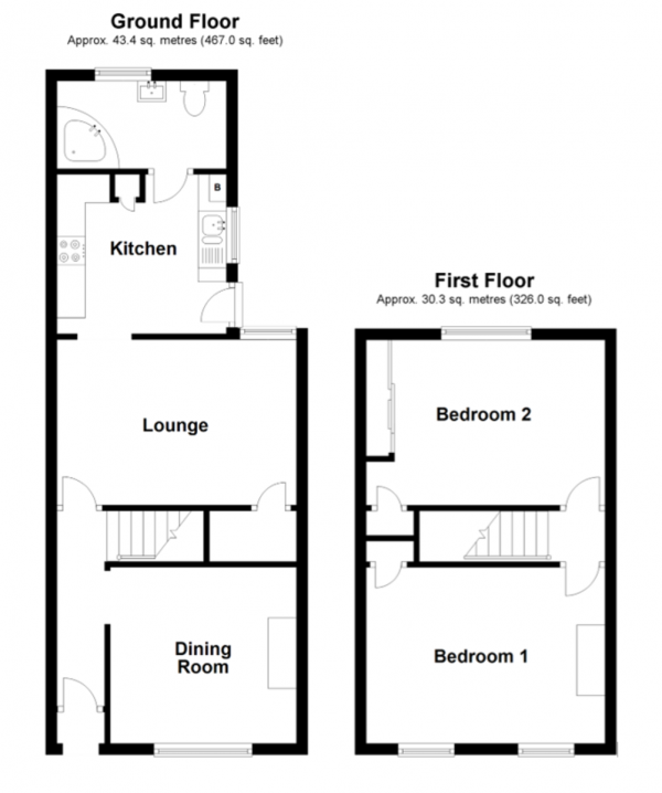 Floor Plan Image for 2 Bedroom Detached House to Rent in Albany Road, Belvedere, DA17 5NH