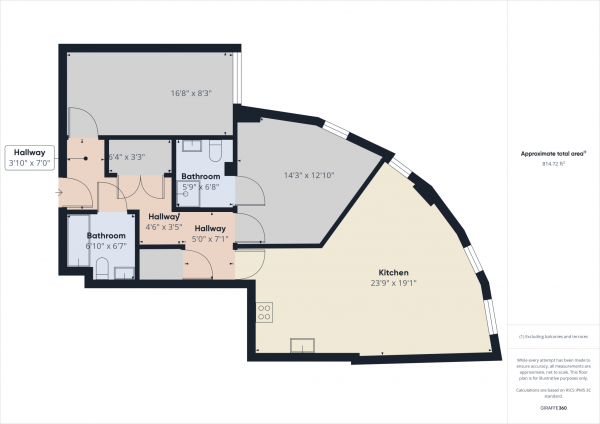 Floor Plan Image for 2 Bedroom Flat to Rent in Saxon House, Wallington, Surrey