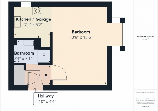 Floor Plan Image for Studio to Rent in Gilpin Close, Mitcham, Surrey