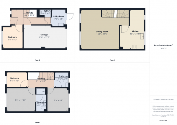 Floor Plan Image for 4 Bedroom Terraced House to Rent in Spindlewood Gardens, Croydon, Surrey