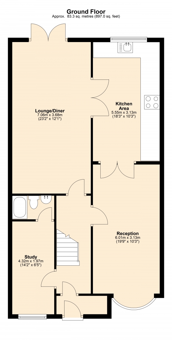 Floor Plan for 5 Bedroom Semi-Detached House for Sale in Dunspring Lane, , IG5, 0UB - Guide Price &pound800,000