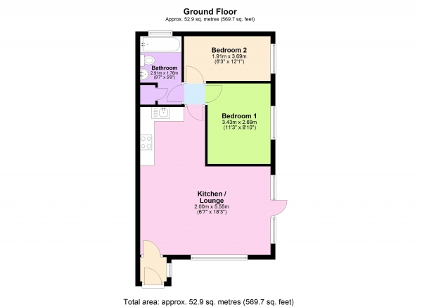 Floor Plan Image for 2 Bedroom Semi-Detached House for Sale in Rose Mews,