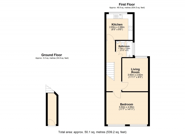 Floor Plan Image for 1 Bedroom Flat for Sale in Cann Hall Road,