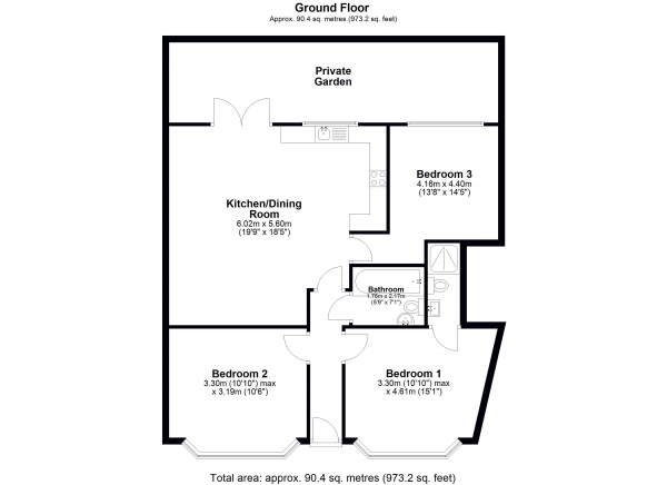 Floor Plan Image for 3 Bedroom Property for Sale in Ruckholt Road,