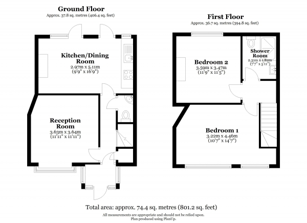 Floor Plan Image for 2 Bedroom End of Terrace House for Sale in Winns Avenue,