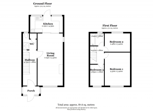 Floor Plan Image for 3 Bedroom End of Terrace House for Sale in Penrhyn Avenue,