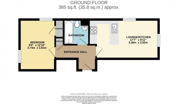 Floor Plan Image for 1 Bedroom Flat for Sale in Old Torwood Road, Torquay, TQ1 1PN