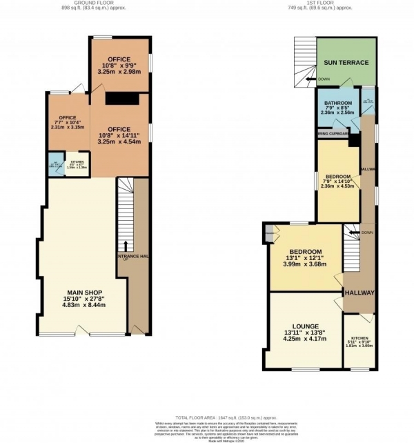 Floor Plan Image for 2 Bedroom Terraced House for Sale in Retail Shop Unit & Two Bedroom Flat