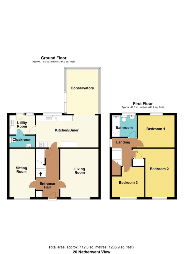 Floor Plan Image for 3 Bedroom Detached House for Sale in Netherwent View, Magor - REF#00014838