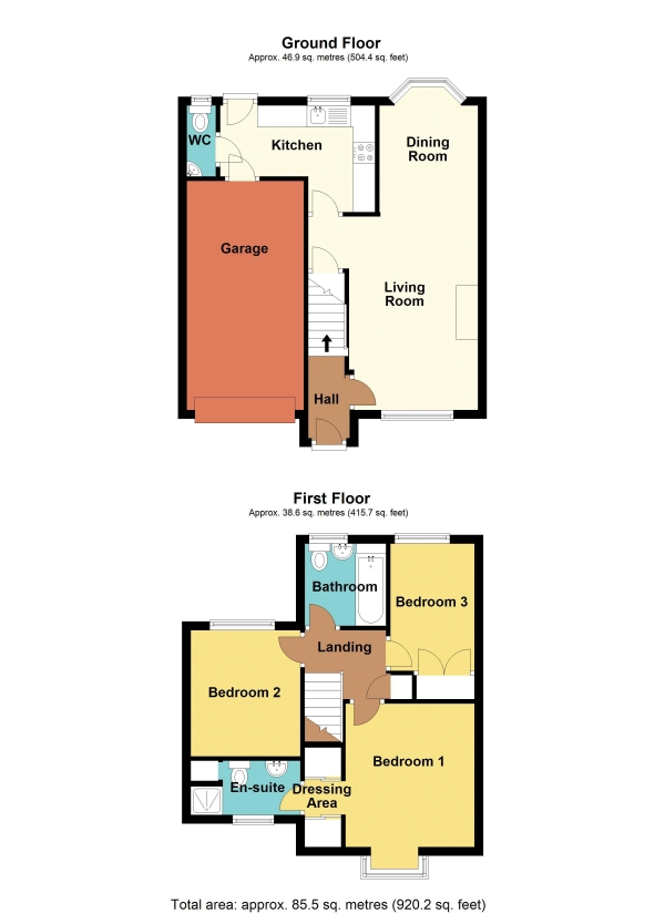 Floor Plan Image for 3 Bedroom End of Terrace House for Sale in Tempest Drive, Chepstow - REF#00016891