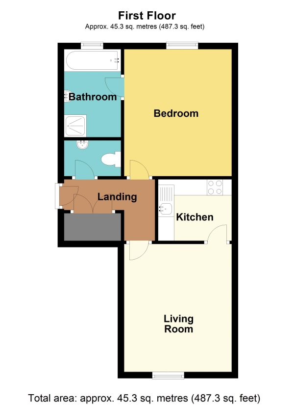 Floor Plan Image for 1 Bedroom Flat for Sale in Welsh Street, Chepstow - REF# 00018007