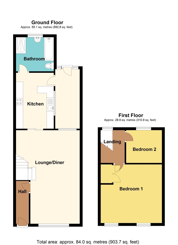 Floor Plan Image for 2 Bedroom Terraced House for Sale in St. Mary Street, Bargoed - REF#00021099