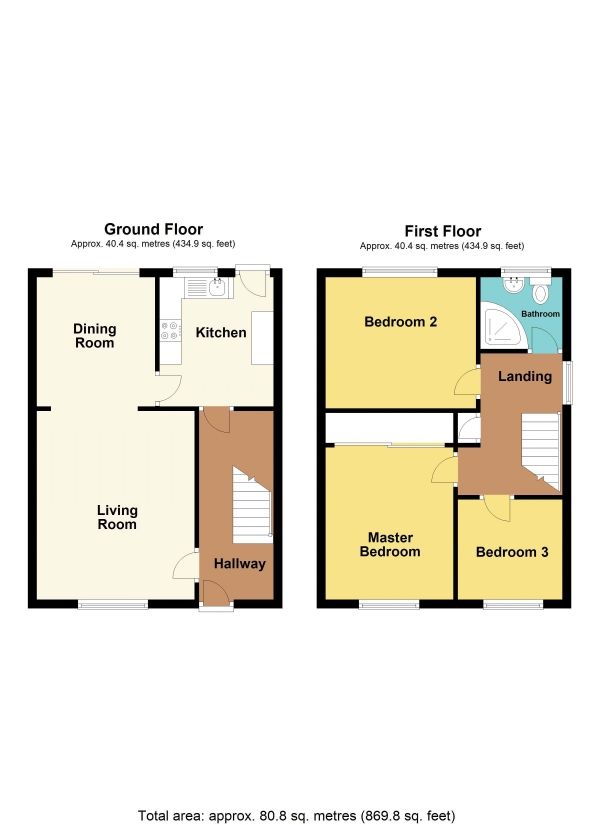 Floor Plan Image for 3 Bedroom Semi-Detached House for Sale in Vanfield Close, REF#00021660