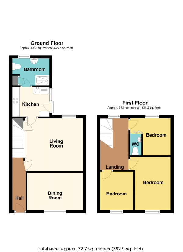 Floor Plan Image for 3 Bedroom Terraced House for Sale in Nantgarw Road, Caerphilly