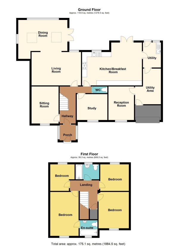 Floor Plan Image for 4 Bedroom Detached House for Sale in Rhyd Y Gwern Close, Rudry - REF# 00023153