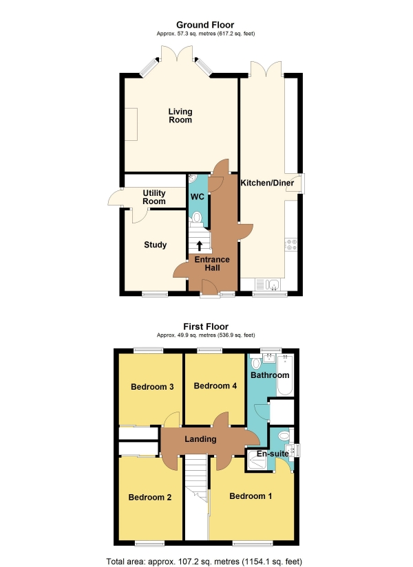 Floor Plan Image for 4 Bedroom Detached House for Sale in Sword Hill, Caerphilly - REF#00023495