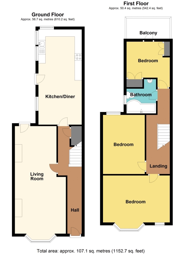 Floor Plan Image for 3 Bedroom Semi-Detached House for Sale in Commercial Road, Caerphilly