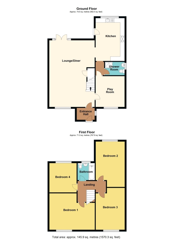 Floor Plan Image for 4 Bedroom Semi-Detached House for Sale in Lon-Y-Gors, Caerphilly - REF#00023915