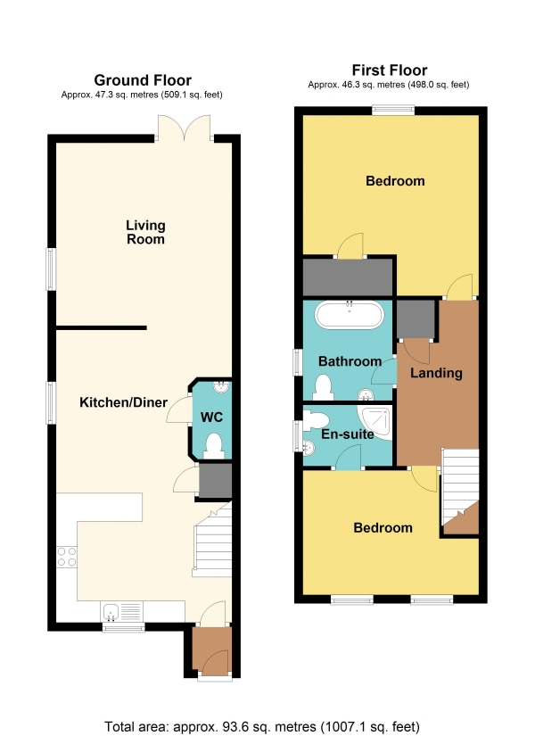 Floor Plan Image for 2 Bedroom Semi-Detached House for Sale in Manmoel, Blackwood