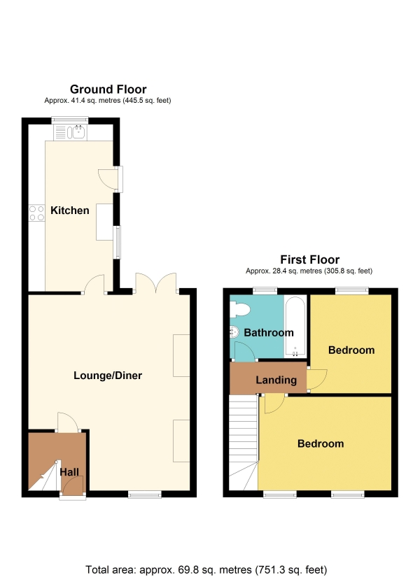 Floor Plan Image for 2 Bedroom Terraced House for Sale in Moorland Road, Bargoed