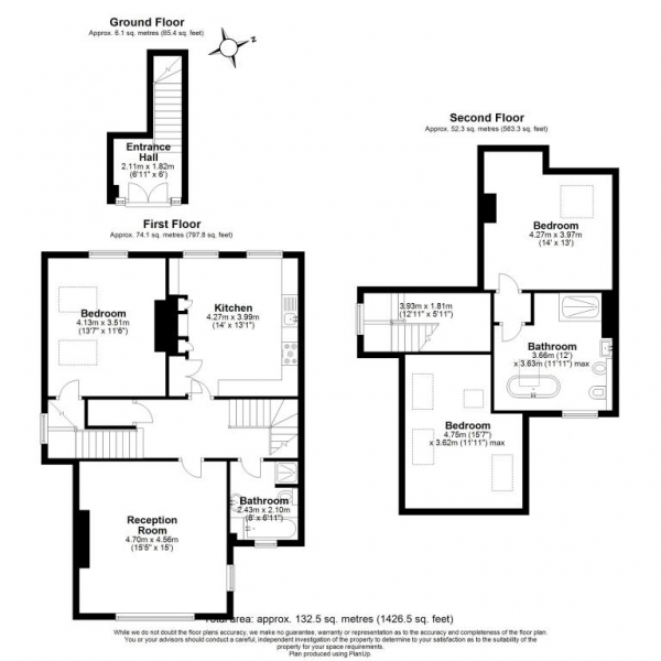 Floor Plan Image for 3 Bedroom Flat for Sale in The Drive, Chingford, London E4
