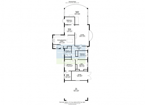 Floor Plan Image for 4 Bedroom Detached Bungalow for Sale in Stockwell Gate, Whaplode, PE12 8AU