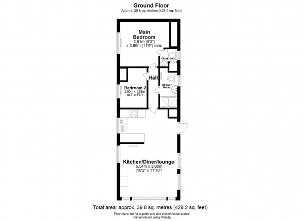 Floor Plan Image for 2 Bedroom Mobile Home for Sale in Heron Cottage, Frostley Gate, Holbeach.