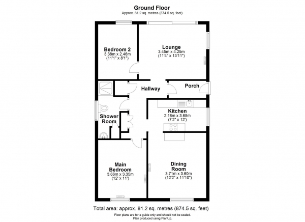 Floor Plan Image for 2 Bedroom Detached Bungalow for Sale in Branches Lane, Holbeach