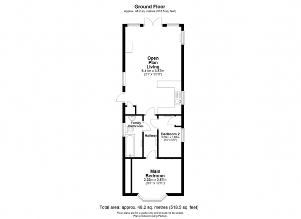 Floor Plan Image for 2 Bedroom Mobile Home for Sale in Heron Orchard Holiday Park, Frostly Gate
