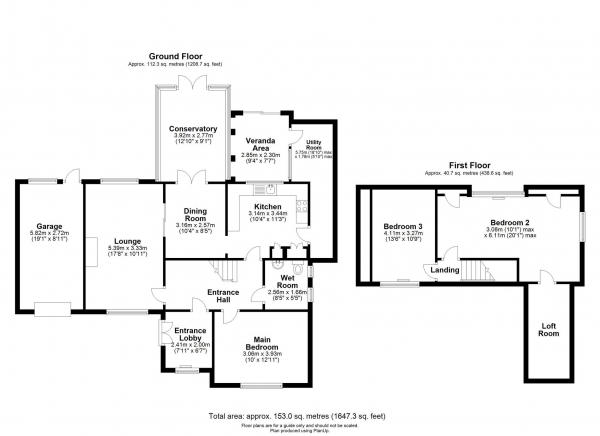 Floor Plan Image for 3 Bedroom Detached House for Sale in Langwith Gardens, Holbeach