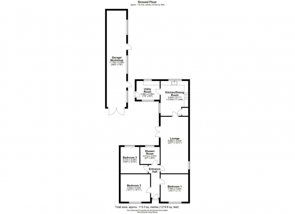 Floor Plan Image for 3 Bedroom Detached Bungalow for Sale in Boston Road South, Holbeach