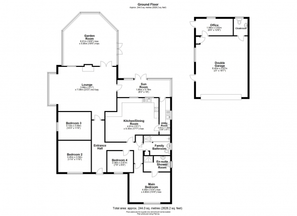 Floor Plan Image for 4 Bedroom Detached Bungalow for Sale in Stonegate, Gedney