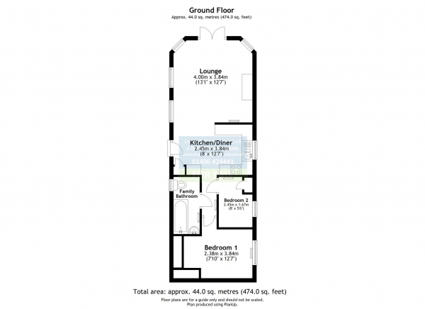 Floor Plan Image for 2 Bedroom Mobile Home for Sale in Heron Orchard Holiday Park  Frostley Gate  PE12 8SR
