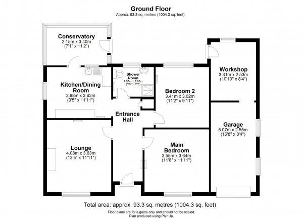 Floor Plan Image for 2 Bedroom Detached Bungalow for Sale in Eastgate, Fleet Hargate