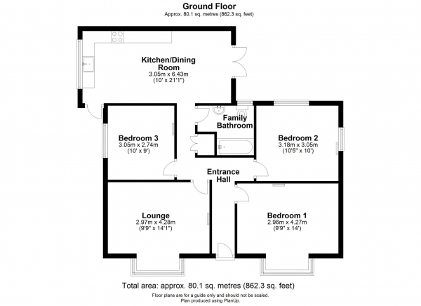 Floor Plan Image for 3 Bedroom Detached Bungalow for Sale in North Parade, Holbeach
