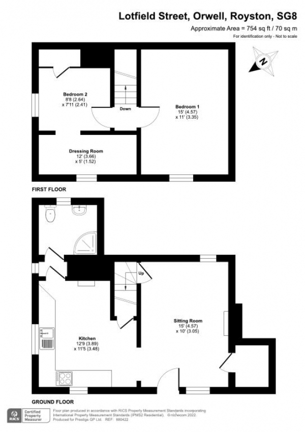 Floor Plan Image for 3 Bedroom Property for Sale in 26 Lotfield Street,Orwell,Royston