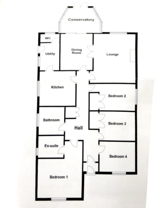 Floor Plan Image for 4 Bedroom Detached Bungalow to Rent in 4 Coates,Coates,Whittlesey,Peterborough