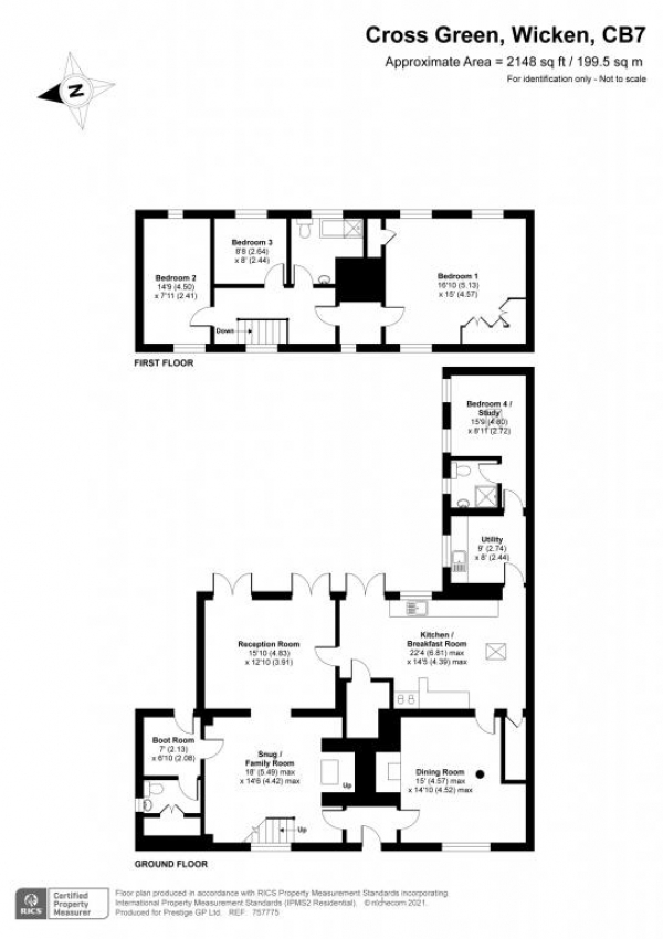 Floor Plan Image for 4 Bedroom Property for Sale in 2 Cross Green,Wicken,Ely