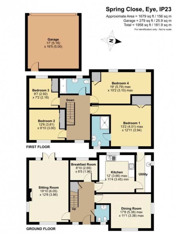 Floor Plan Image for 4 Bedroom Detached House for Sale in 1 Spring Close,Gislingham,Eye