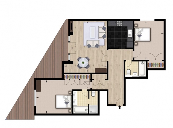 Floor Plan Image for 2 Bedroom Apartment to Rent in 39 Westferry Circus,39 Westferry Circus,London