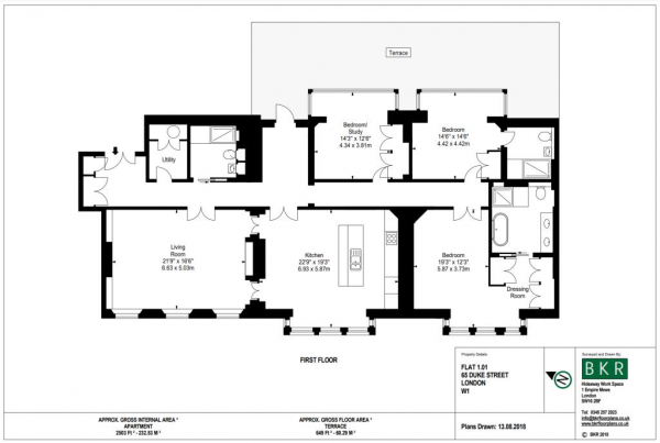 Floor Plan for 3 Bedroom Apartment to Rent in Duke Street,London, W1K, 5NX - £6200  pw | £26867 pcm